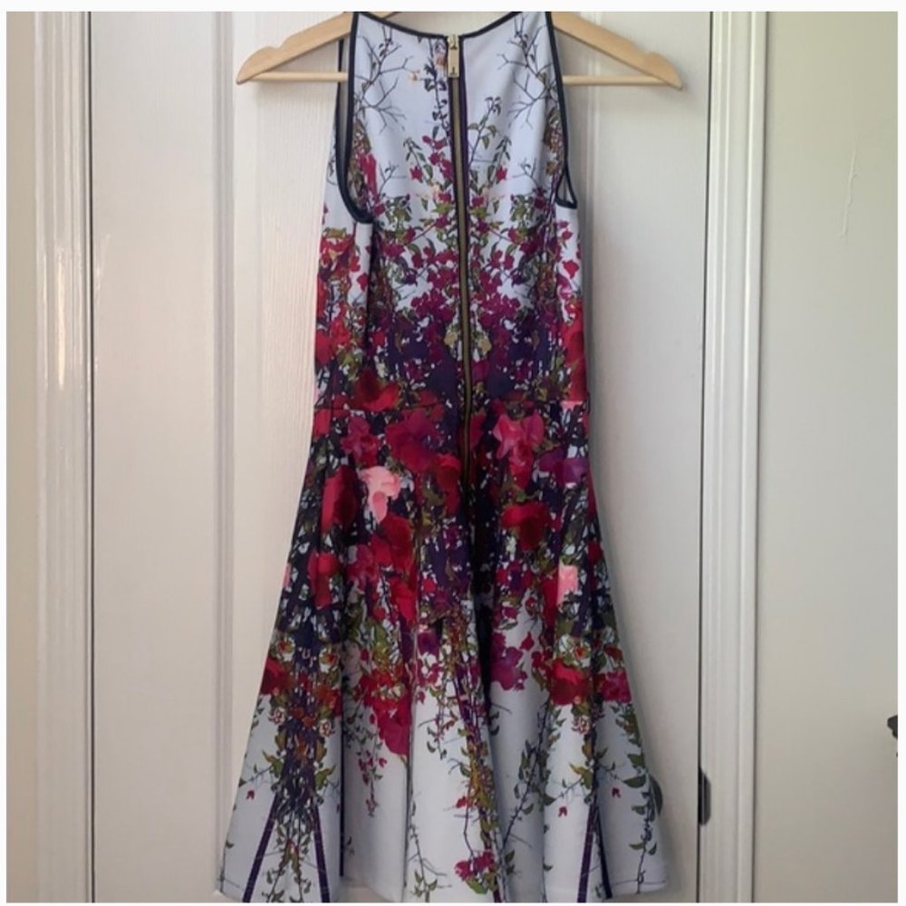 ted baker bloomze flowered lattice skater dress 0 - Picture 8 of 14